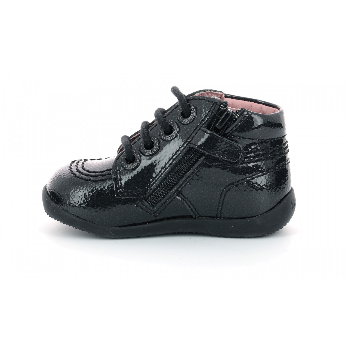 kickers noir vernis bebe