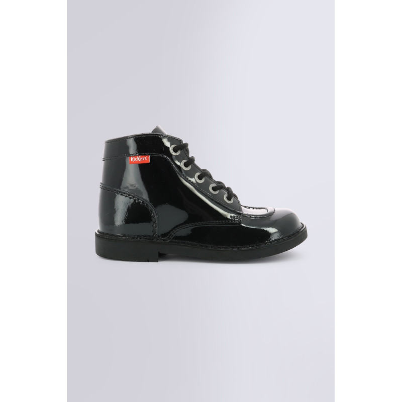 Kick Col black patent - girls and boys boots - Kickers ©