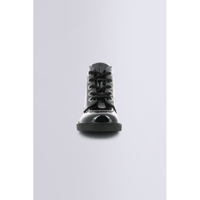 Kick Col noir vernis bottillons fille et gar on Kickers