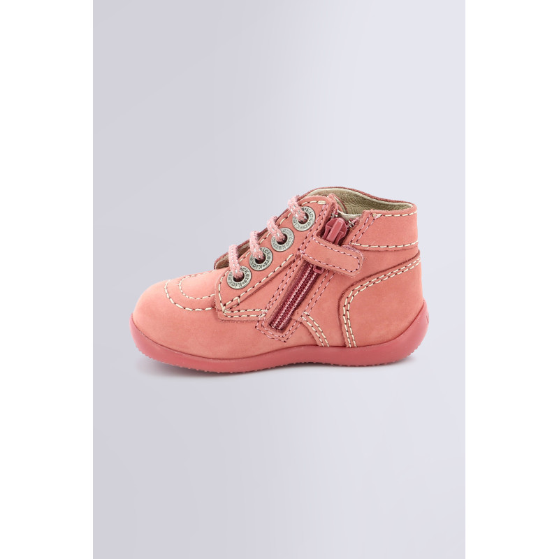 Bonzip rose clair - bottillons fille - Kickers ©