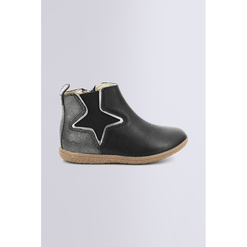 Kickers Bottine Noir/Argent enfants (Bonzip - 859969-10) - Marques