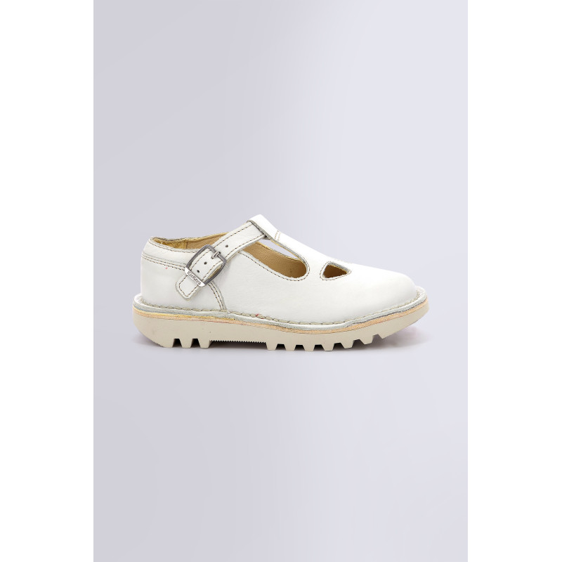 Kick Mary Jane white tstrap shoes for girl Kickers © Official website