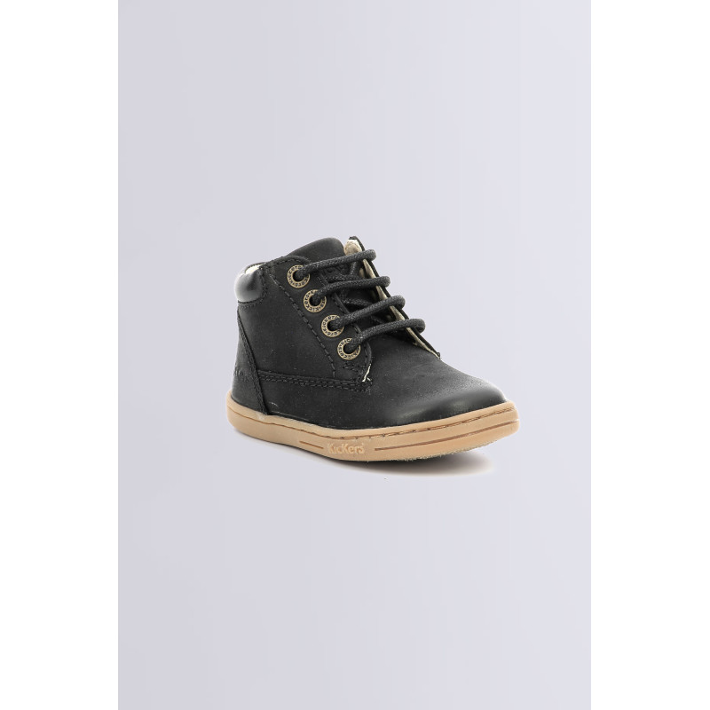 Tackland black ankle boots for girl and boy Kickers Official
