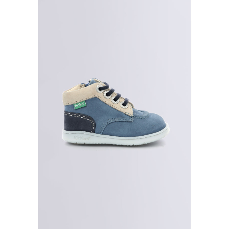 Kickiconic blue beige and navy ankle boots for girl and boy Kickers Official website