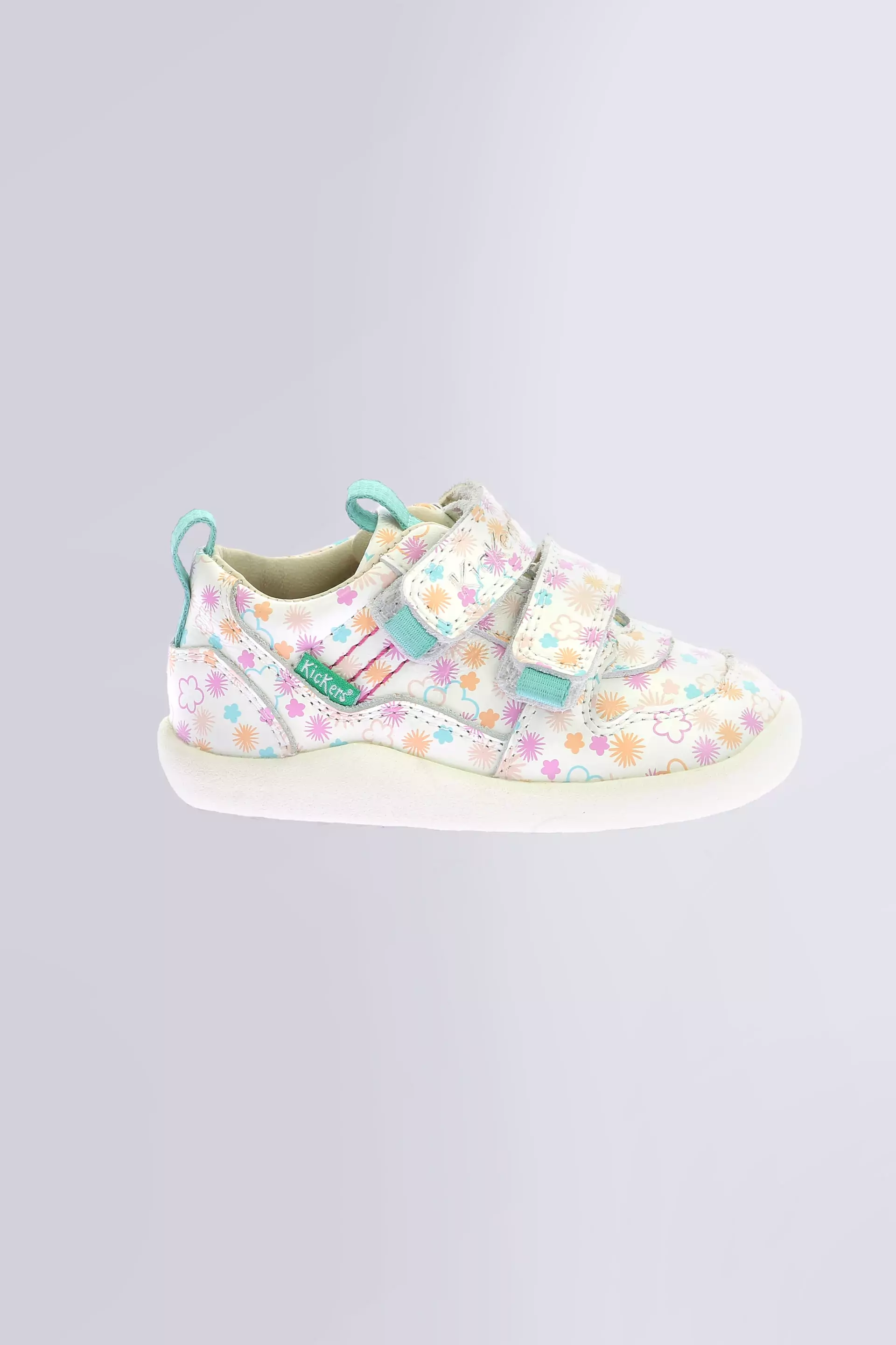 Kick Frapy | Baskets blanches fleuri pour fille | Kickers © Site Officiel
