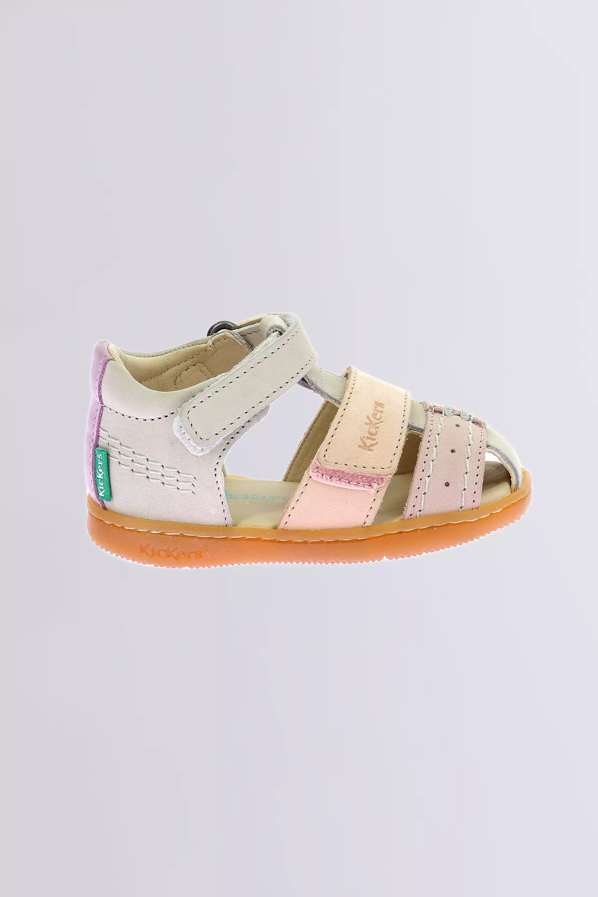 Kick Bazar | Beige und rosa Sandalen für Babys | Kickers © Offizielle Webseite
