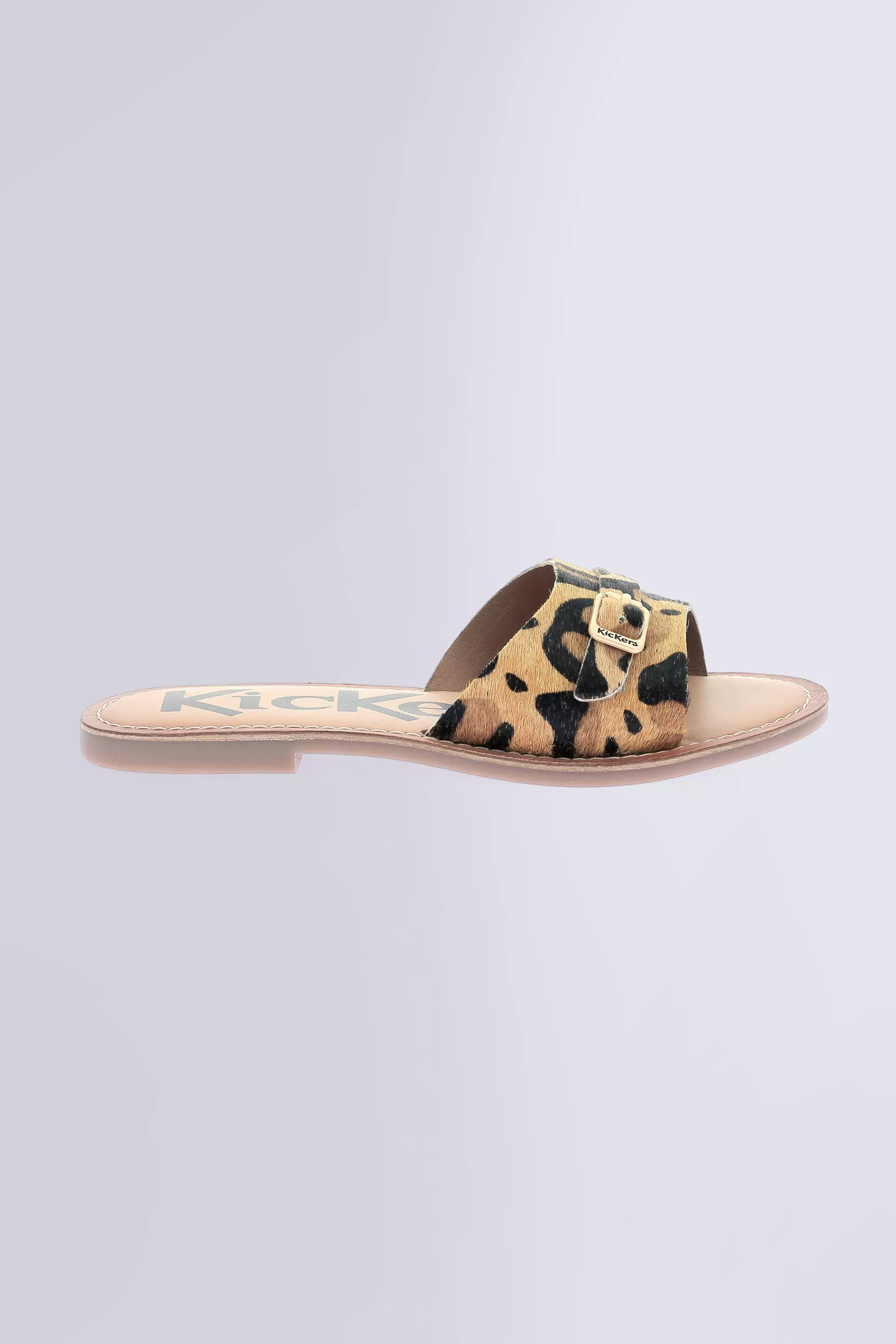 Kick Diwana - Mules camello con estampado de leopardo para mujer - Kickers © Página oficial