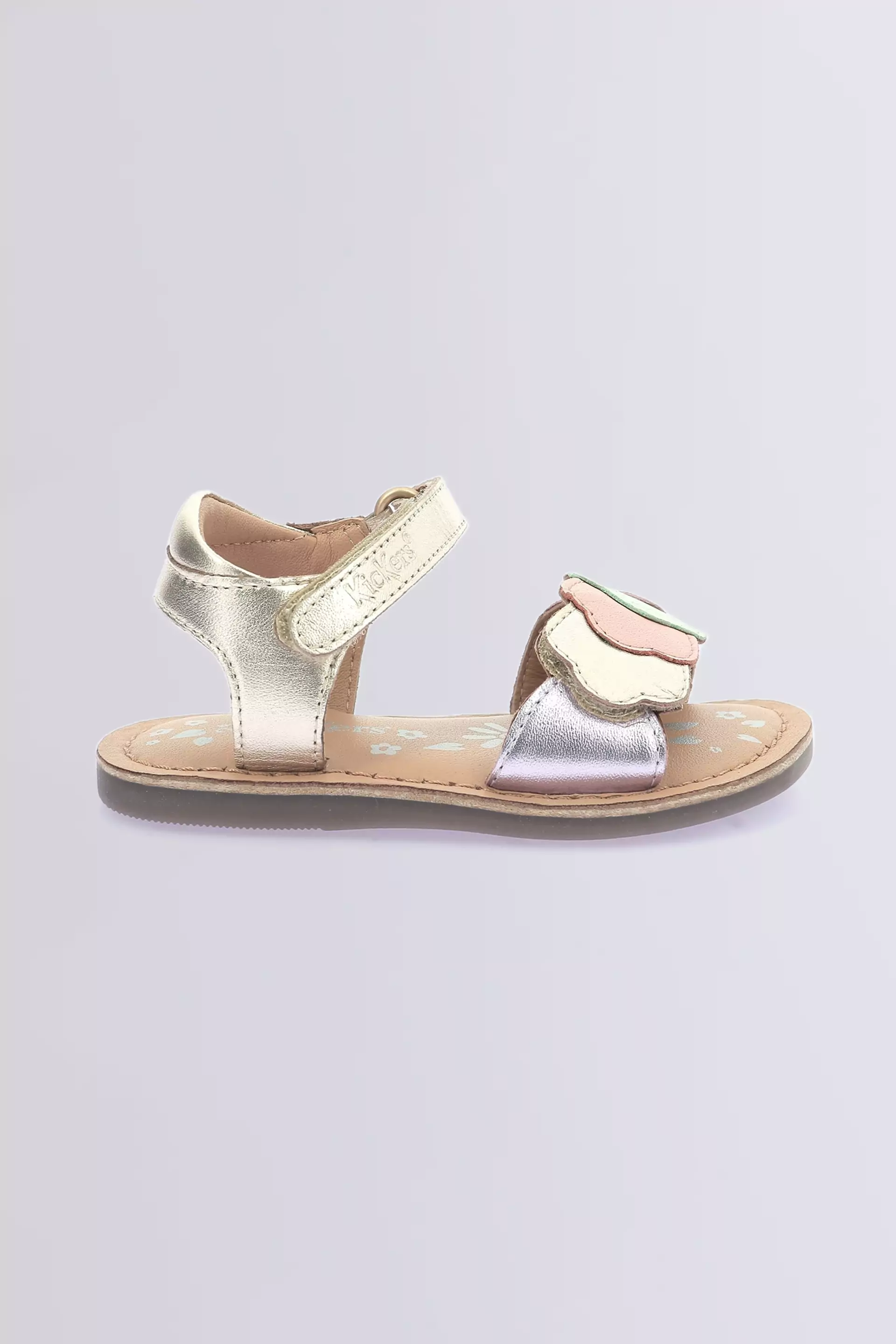 Dyastar | Sandalias doradas y multicolor para bebé | Kickers © Sitio Oficial