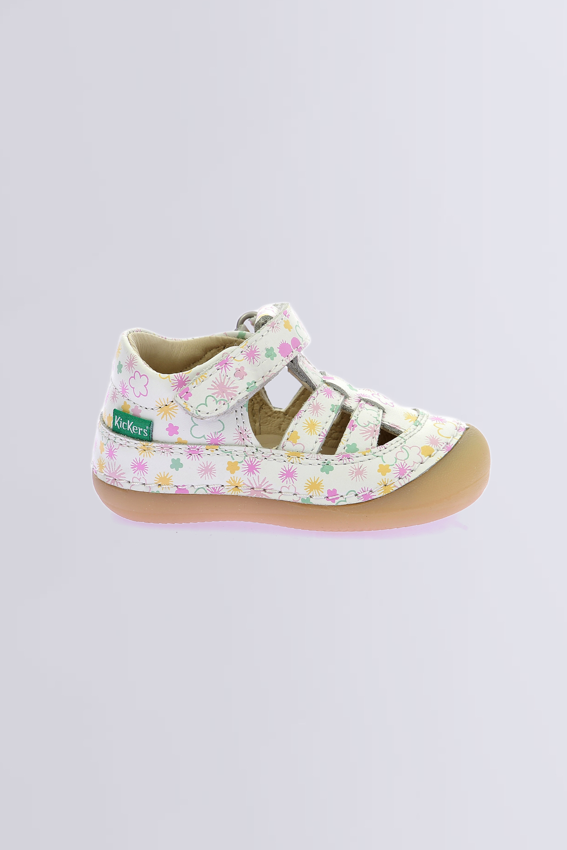 Kick Sushyk | Salomés blanches fleuri pour fille | Kickers © Site Officiel