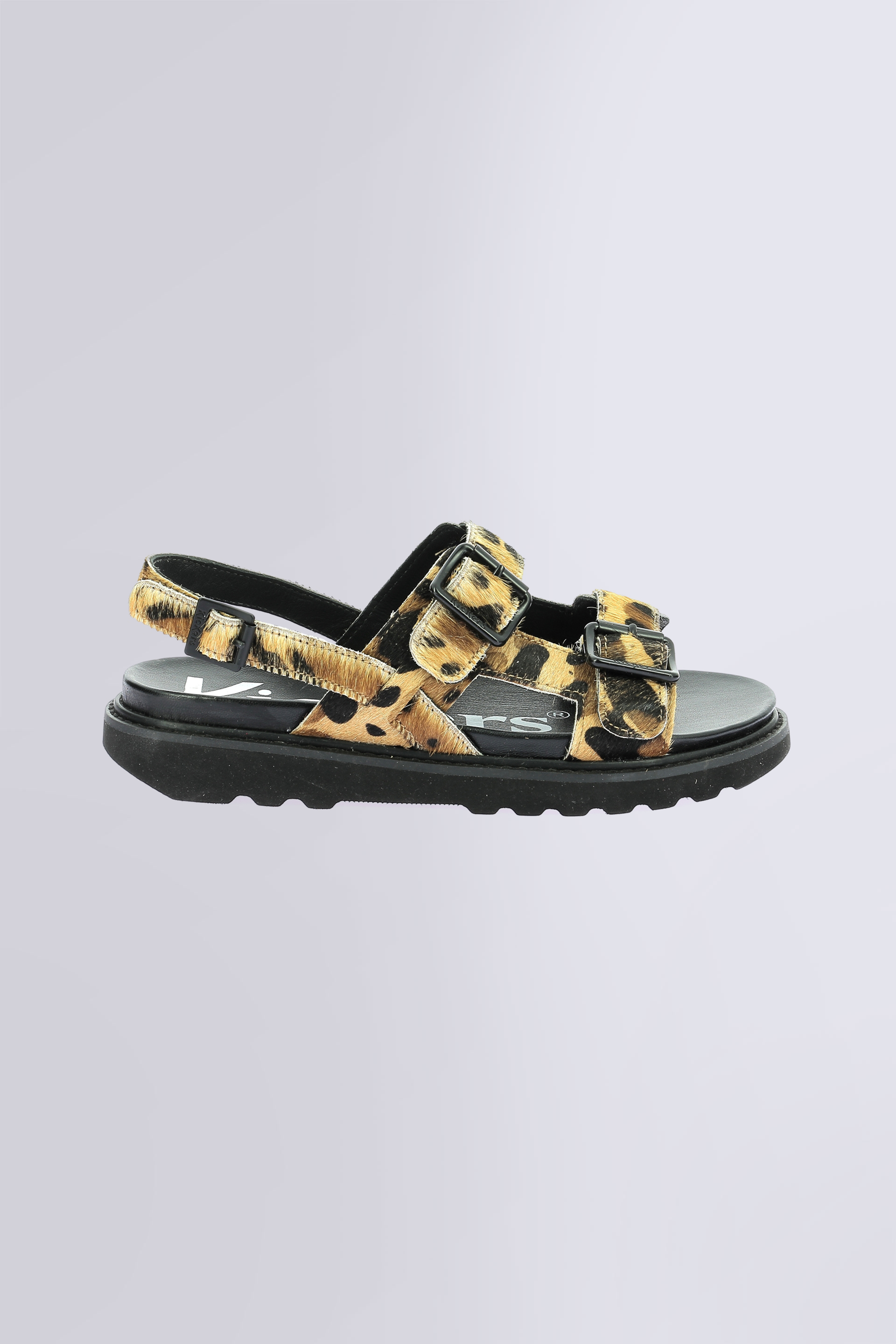 Neosummer camel with leopard print sandals for woman - Kickers © Official website