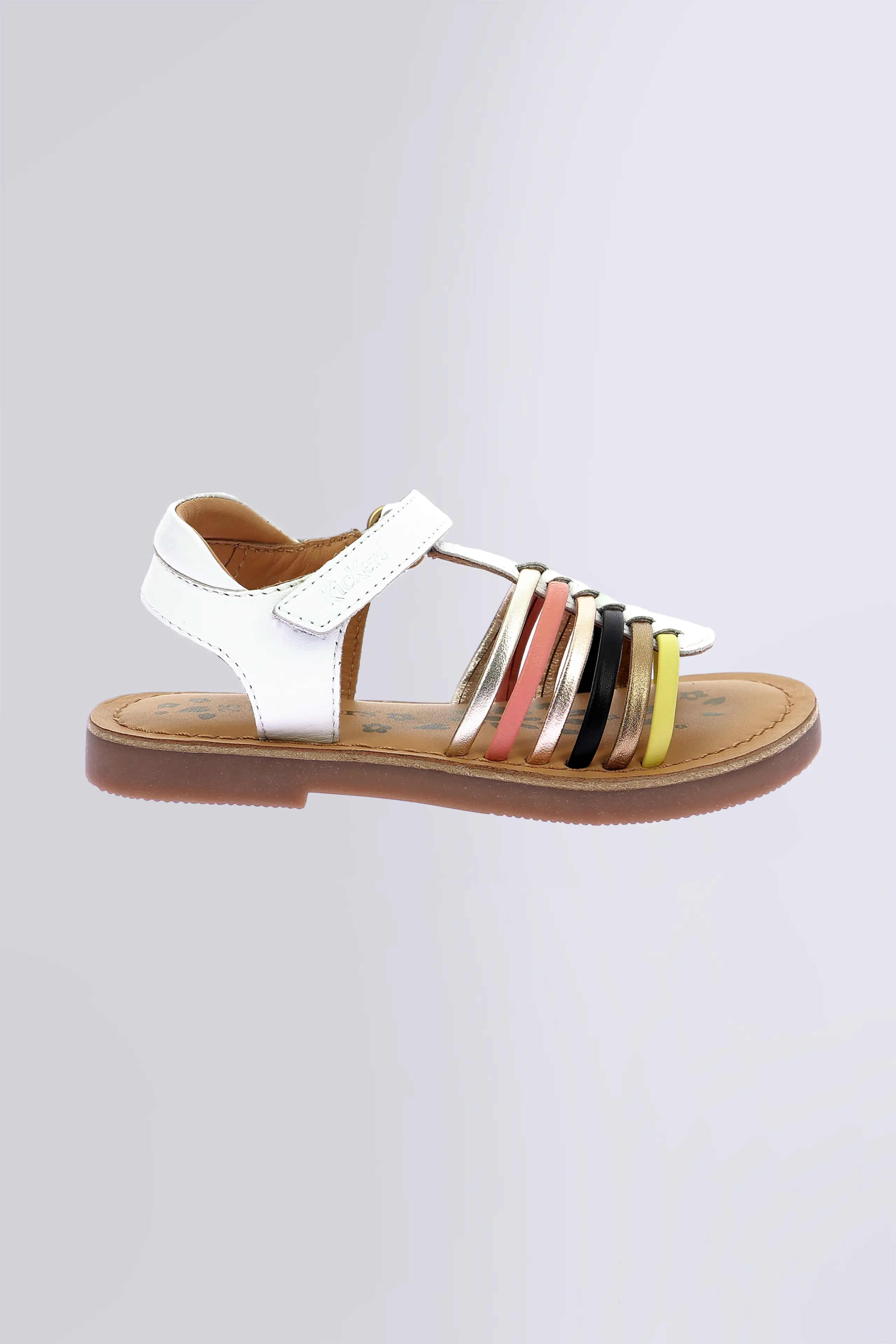 Kick Prella white and multicolor sandals for girl - Kickers © Official website