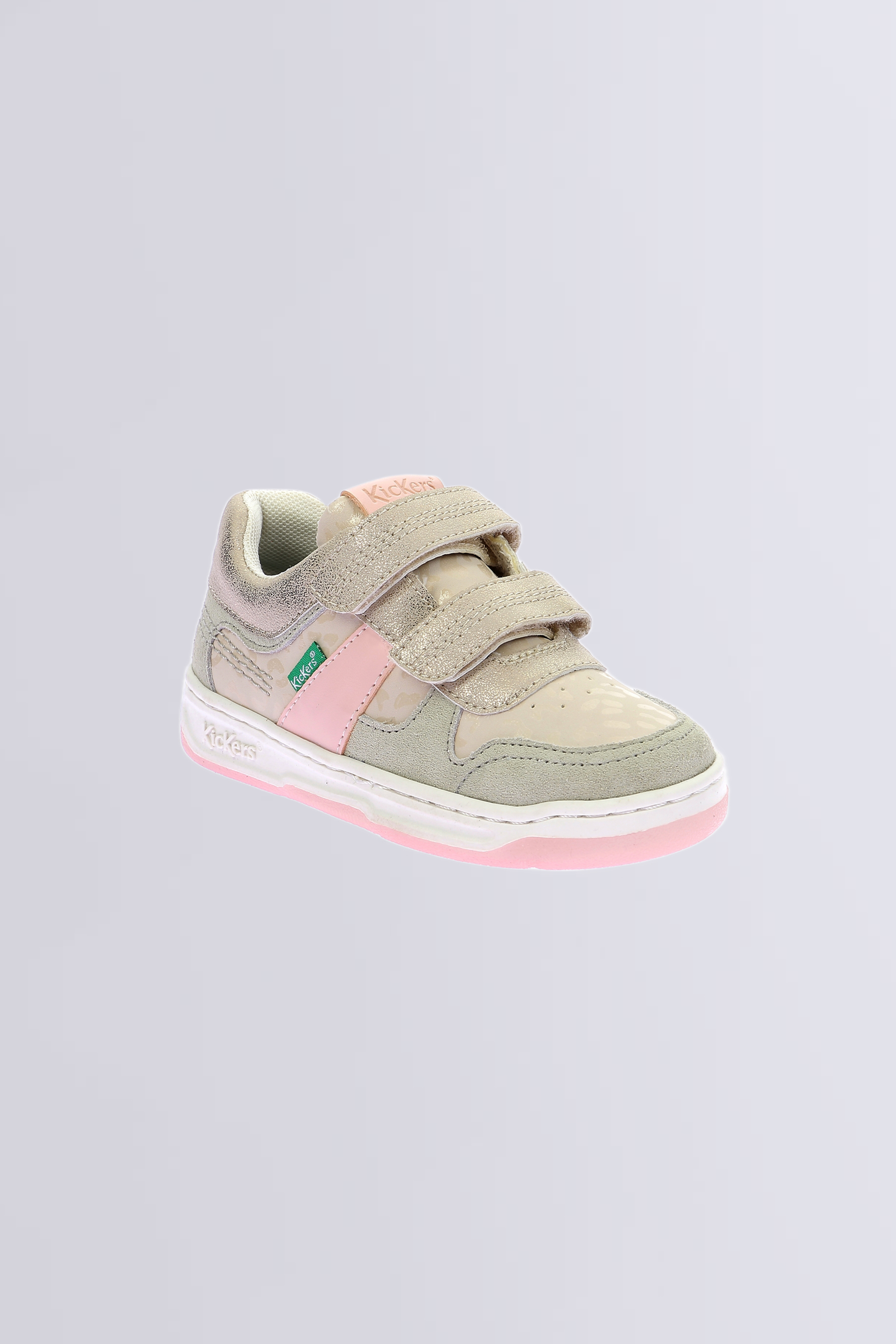 Kalido Beige Leopard | Velcro Trainers for Girls | Kickers © Official Site