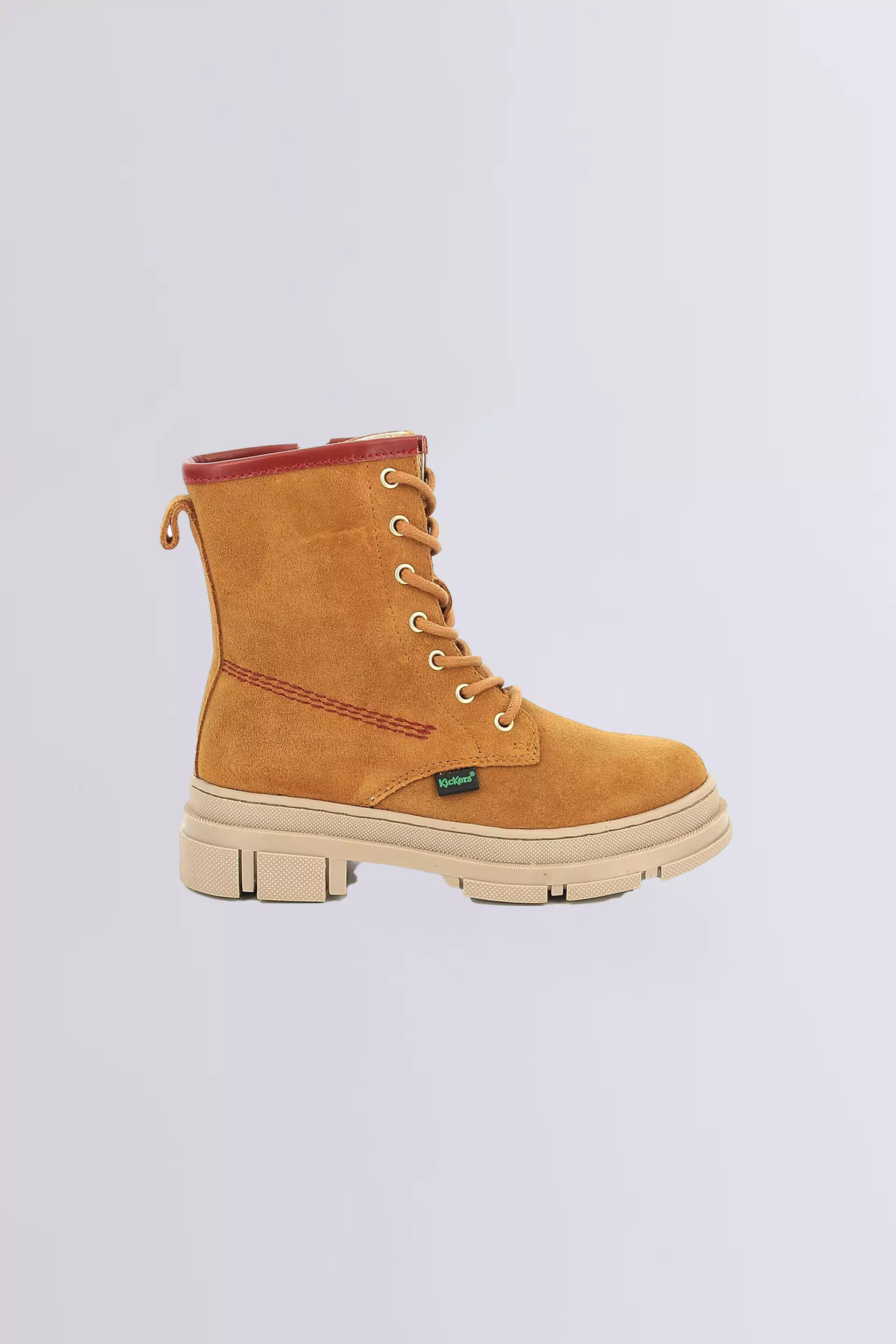 Kick Goji - Botines camel y rojo para niña - Kickers © Web oficial