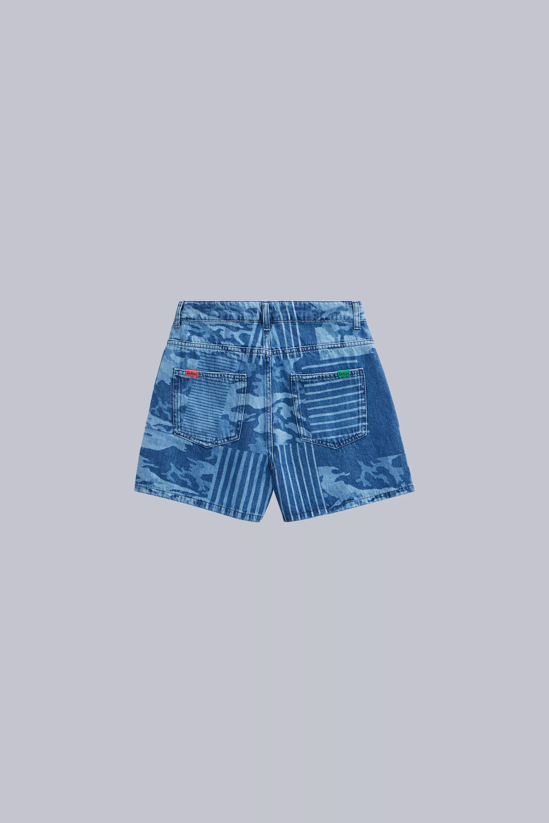 Kick Short - Short en jean bleu camouflage pour femme - Kickers © Site Officiel