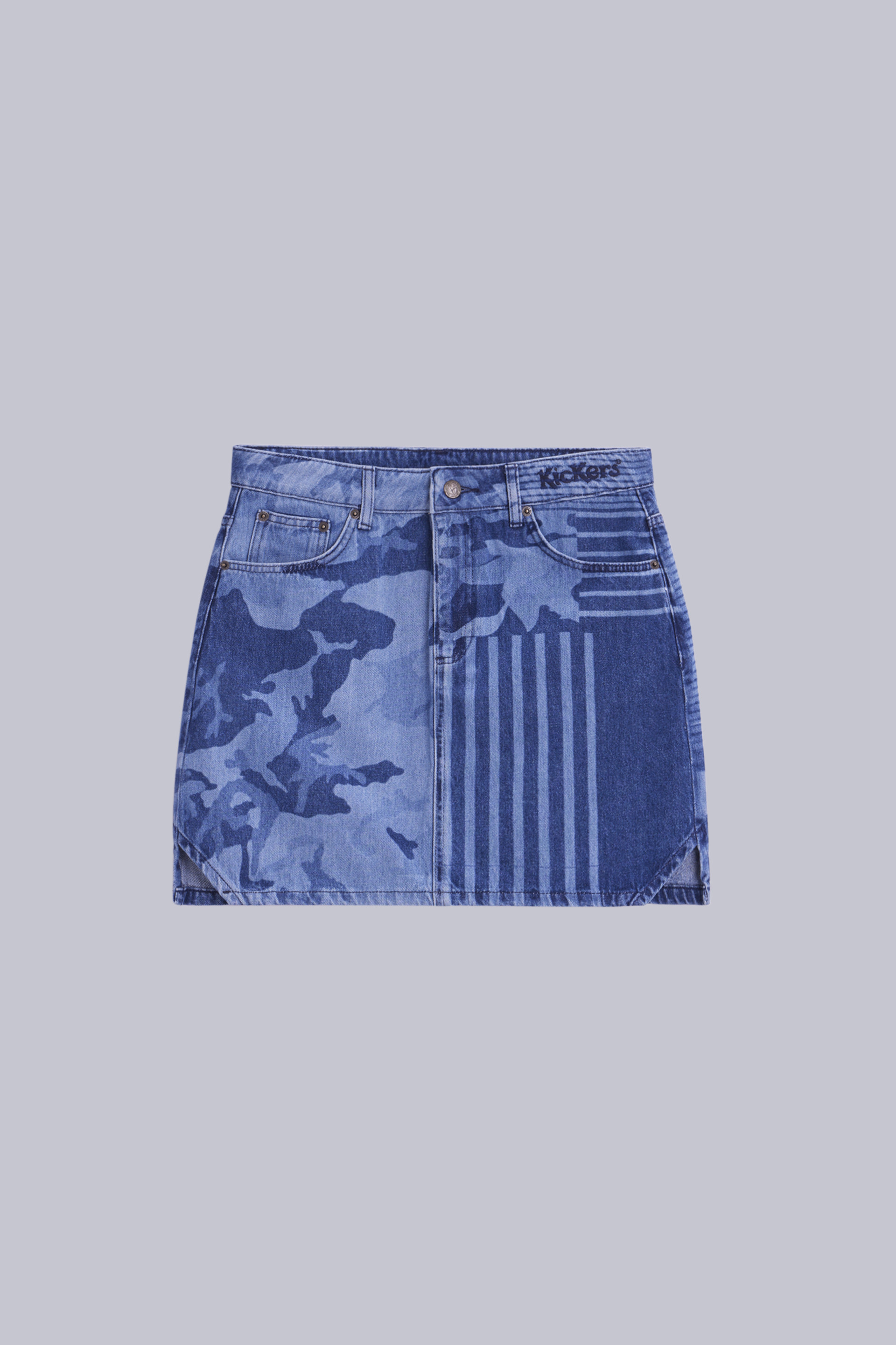 Kick Skirt - Jupe en jean camouflage pour femme - Kickers © Site Officiel Kick Skirt - Jupe en jean camouflage pour femme - Kickers © Site Officiel