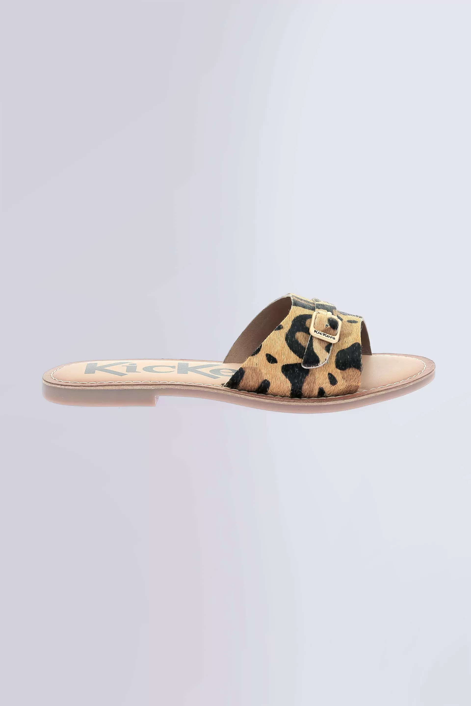 Kick Diwana camel with leopard print mules for woman - Kickers © Official website