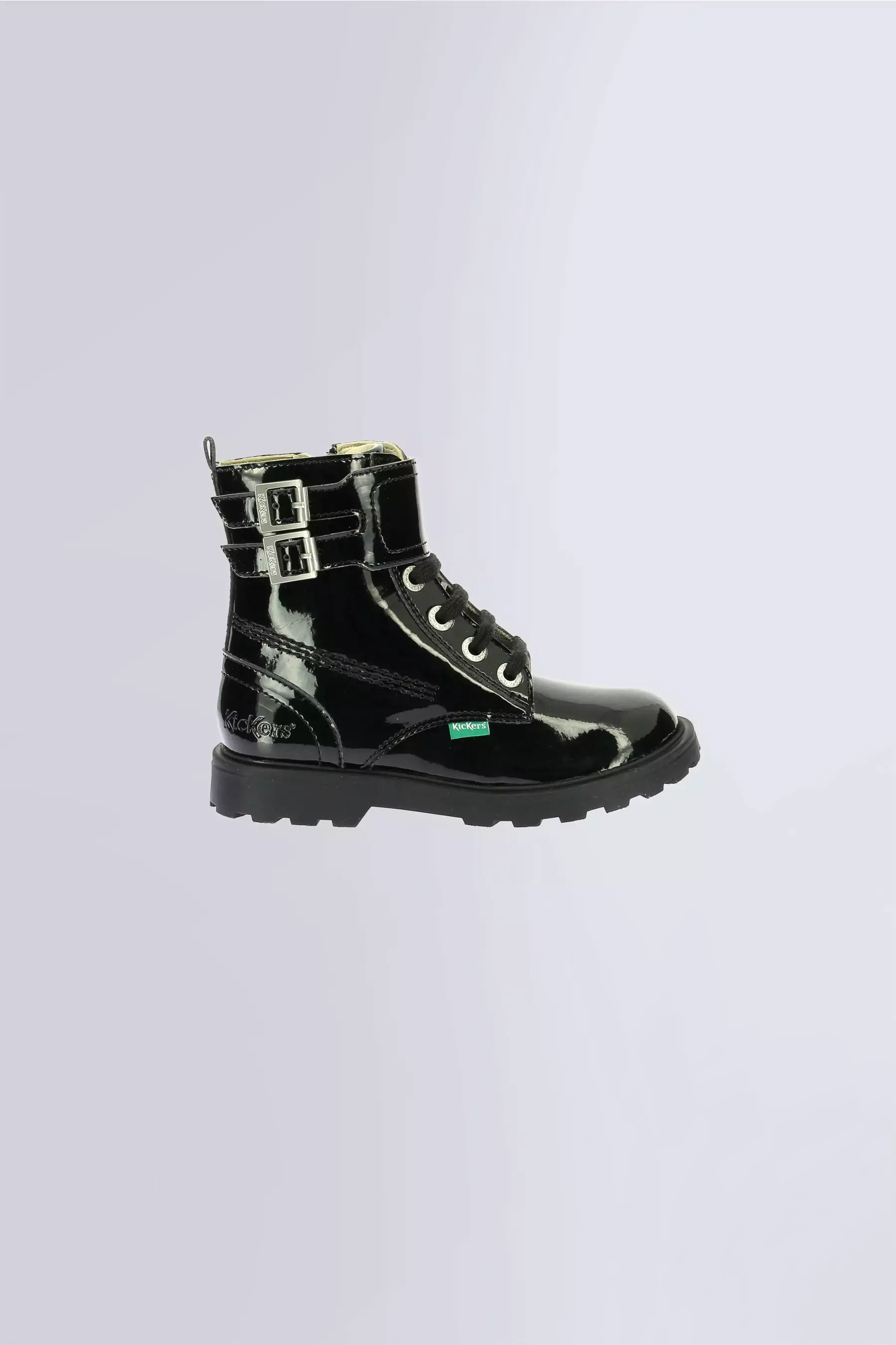 Kick Blush | Bottines noir vernis pour fille | Kickers © Site Officiel