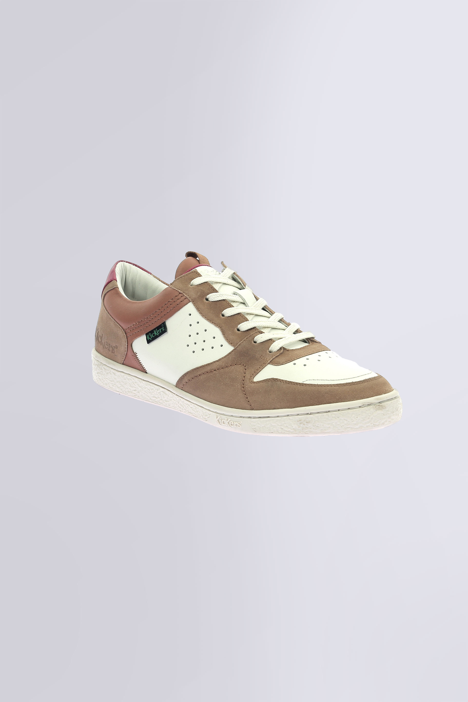 Kick Sackers - Baskets camel, blanc cassé et rouge pour homme - Kickers © Site Officiel Kick Sackers - Baskets camel, blanc cassé et rouge pour homme - Kickers © Site Officiel