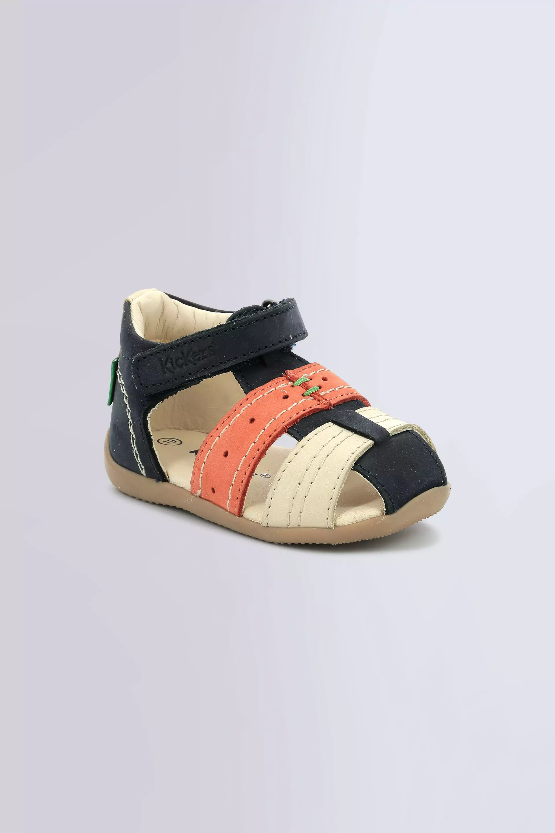 Bigbazar - sandalias azul marino, beige y naranja para niño - Kickers © Página oficial