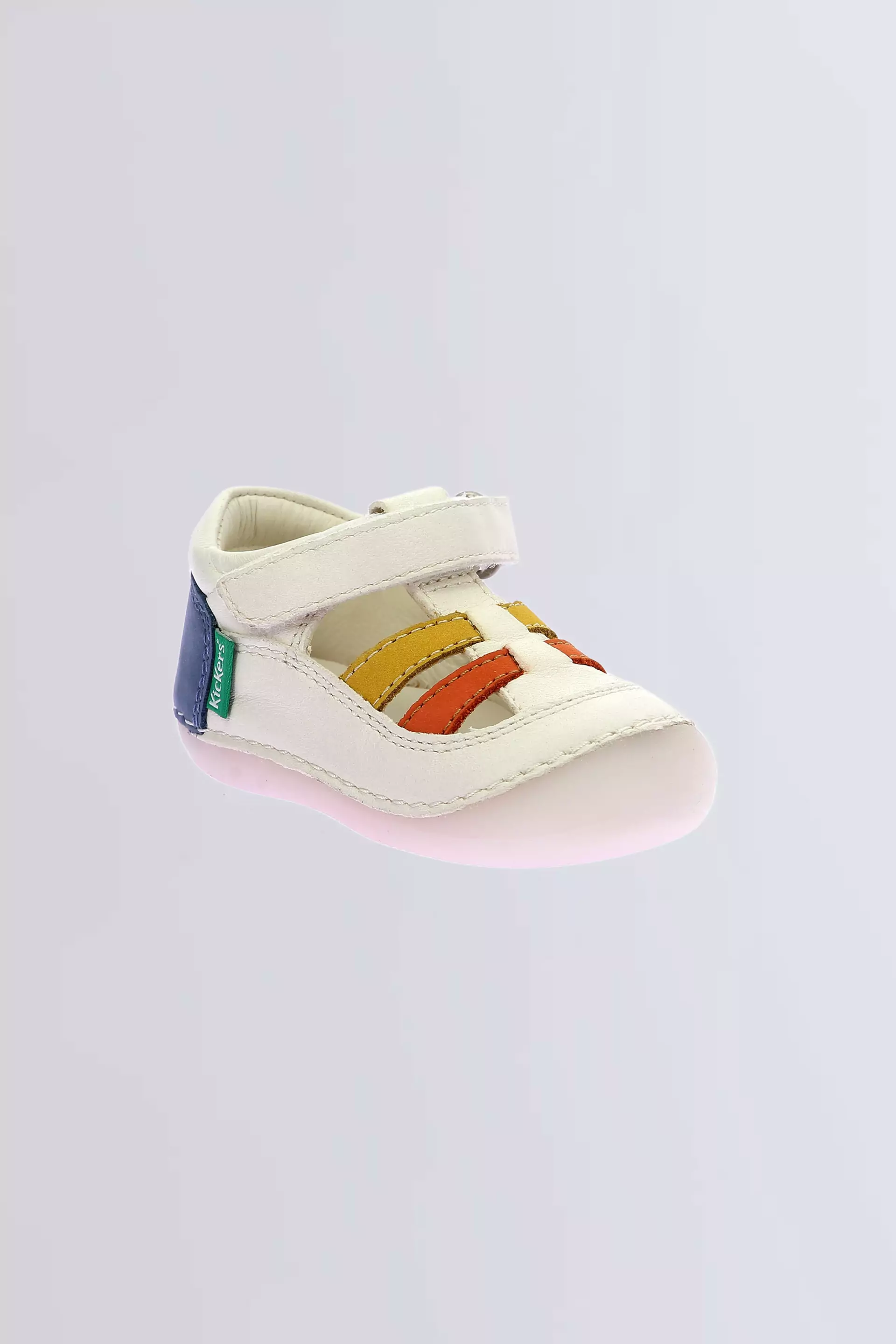 Sushy | Salomés blanche et tricolore pour bébé | Kickers © Site Officiel