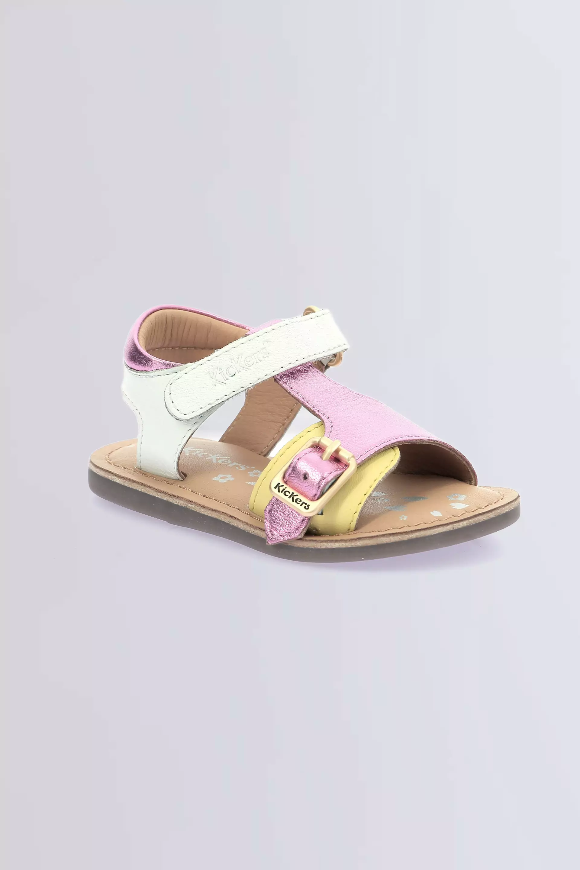 Diazz | Weiße, rosa und gelbe Sandalen für Mädchen | Kickers © Offizielle Website