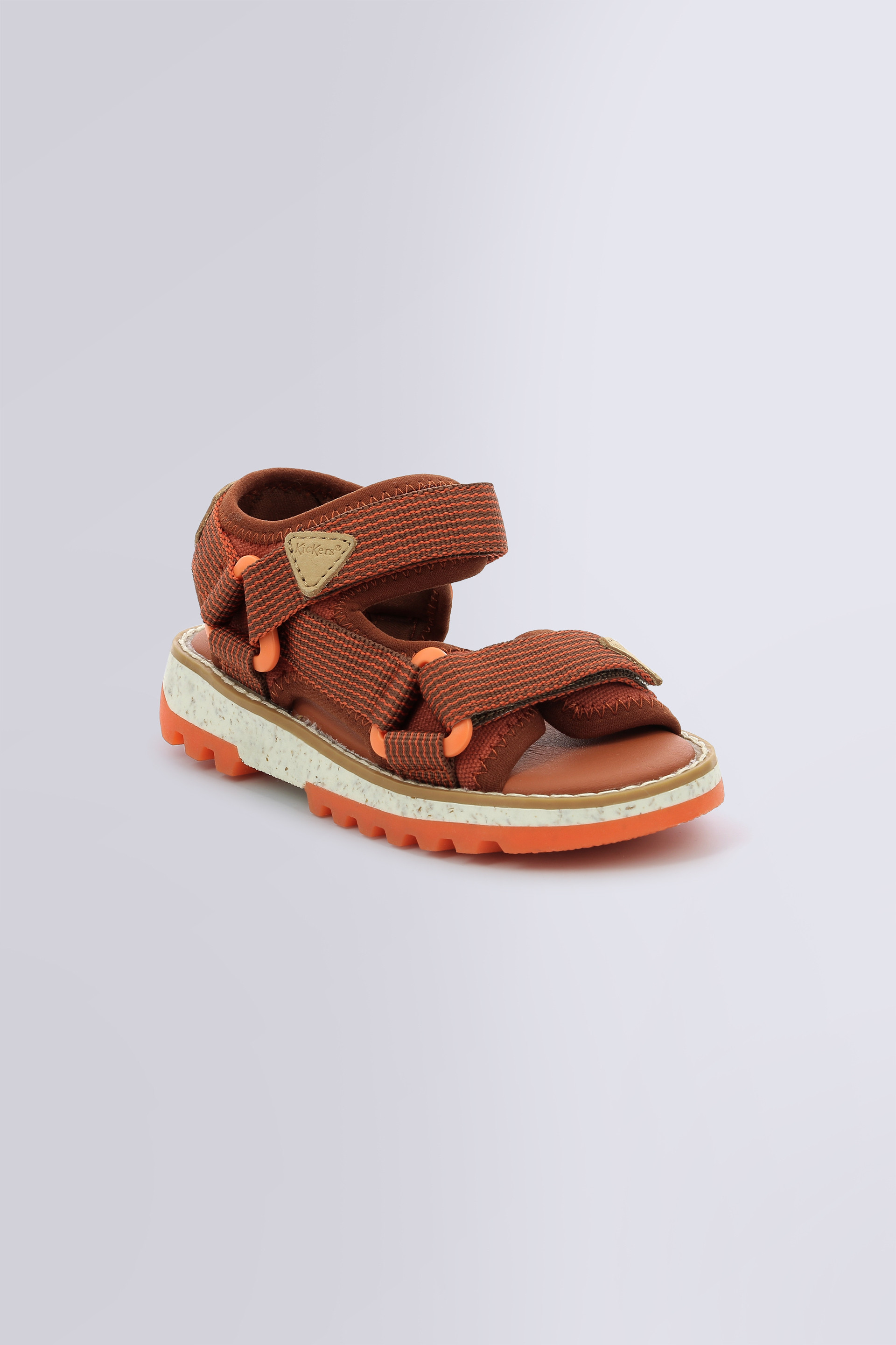 Kickclock brown and orange sandals for boy - Kickers © Official website