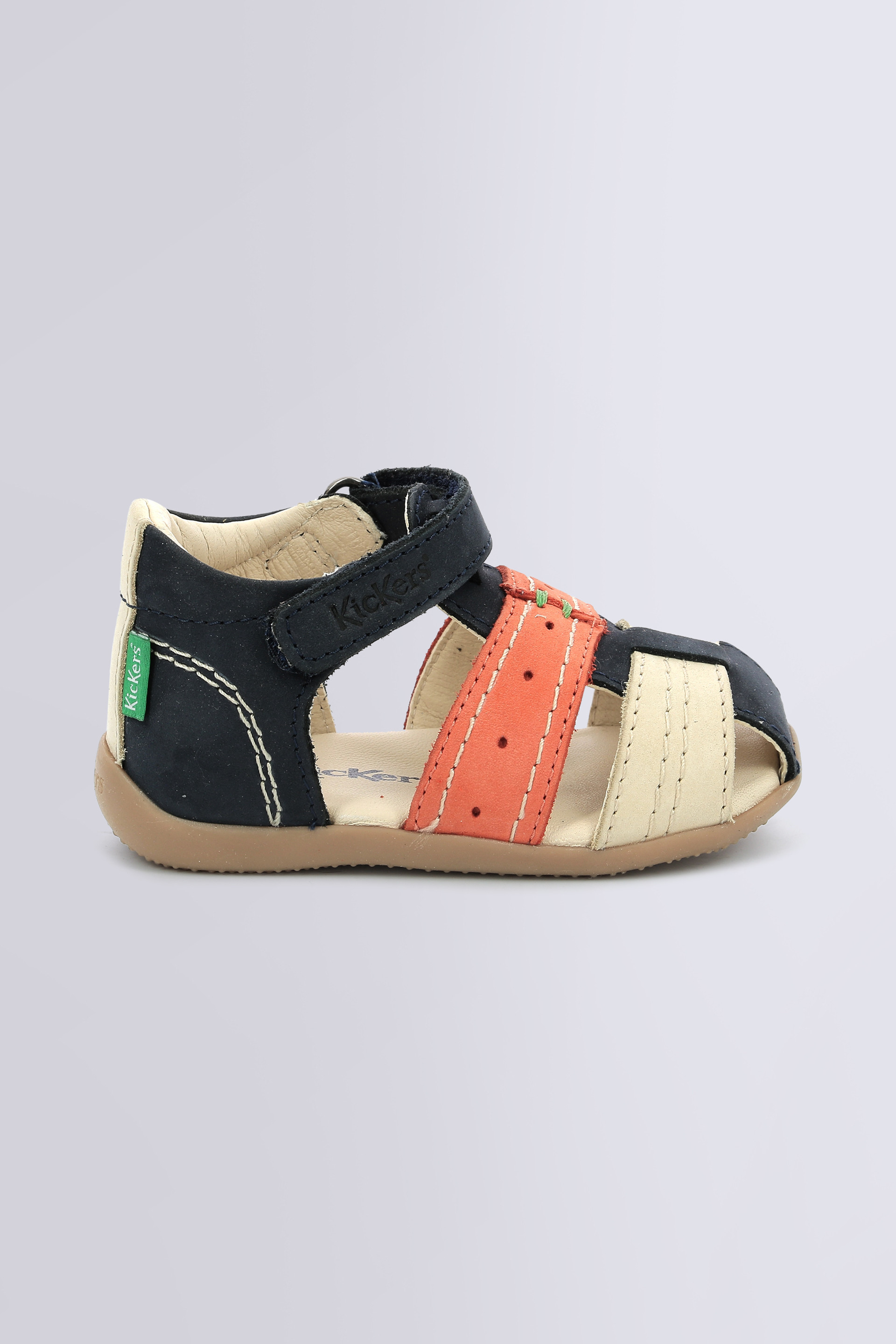 Bigbazar - Sandalen in marineblau, beige und orange für Jungen - Kickers © Offizielle Website