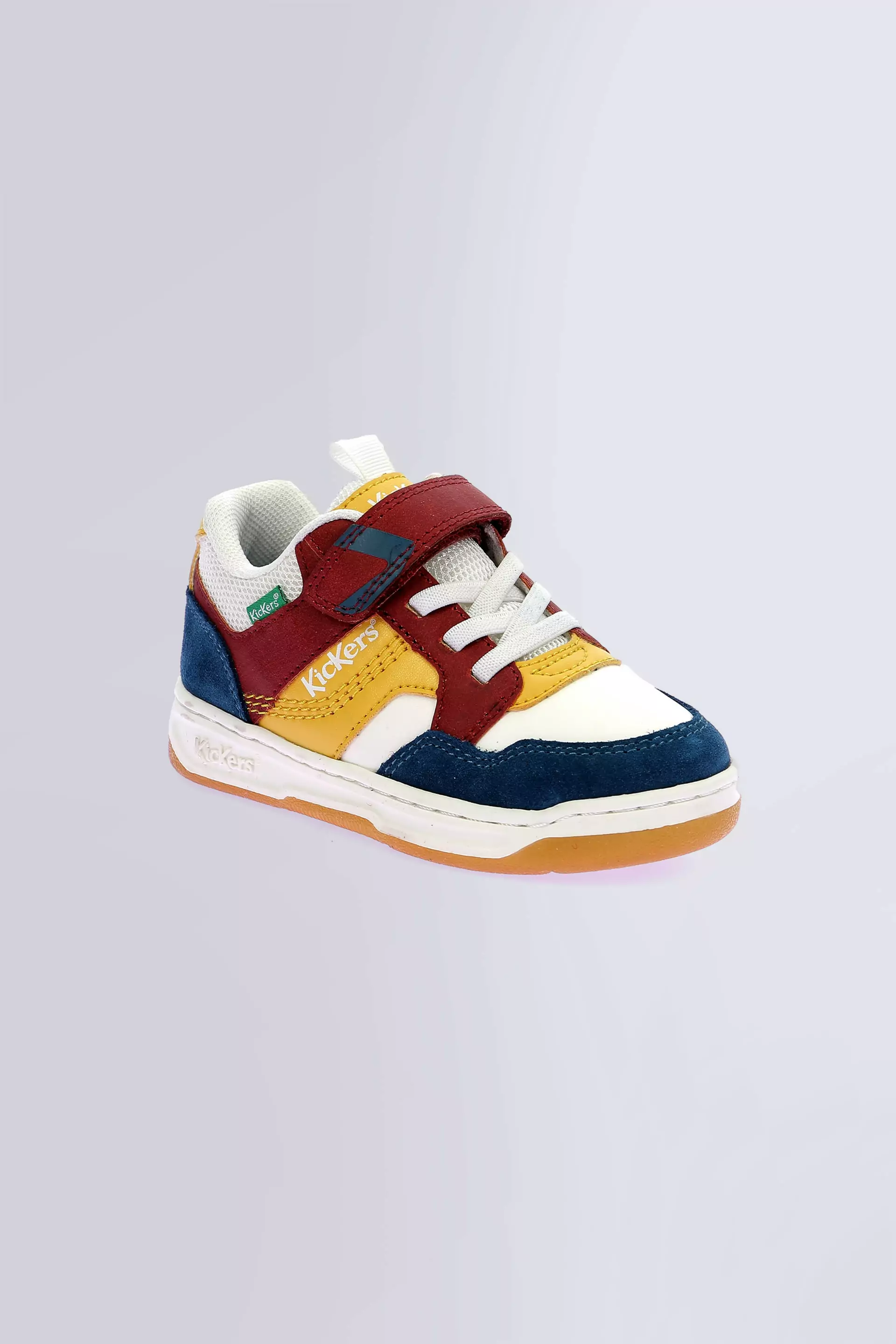 Kickarting white, burgundy and blue sneakers for boy - Kickers © Official website