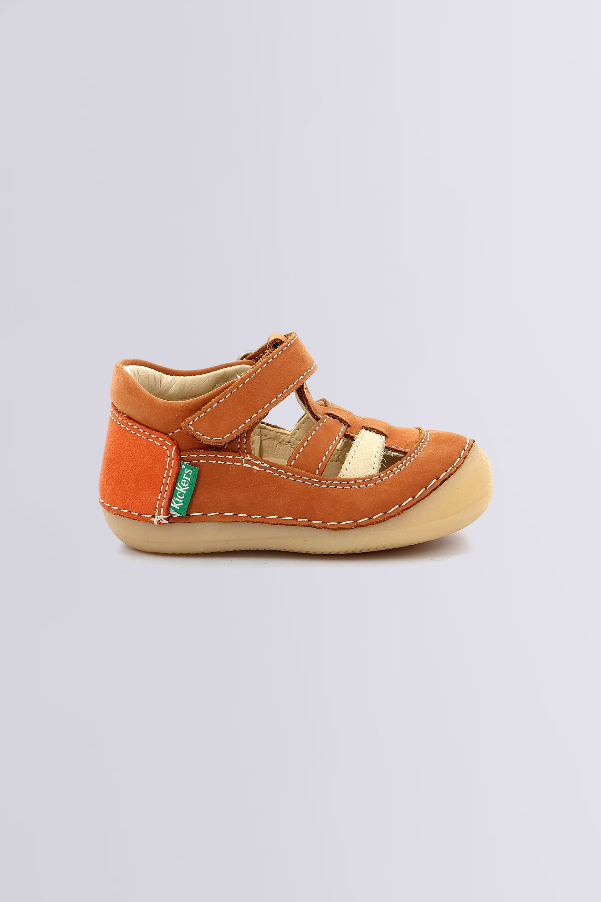 Sushy camel and orange t-strap shoes for boy - Kickers © Official website