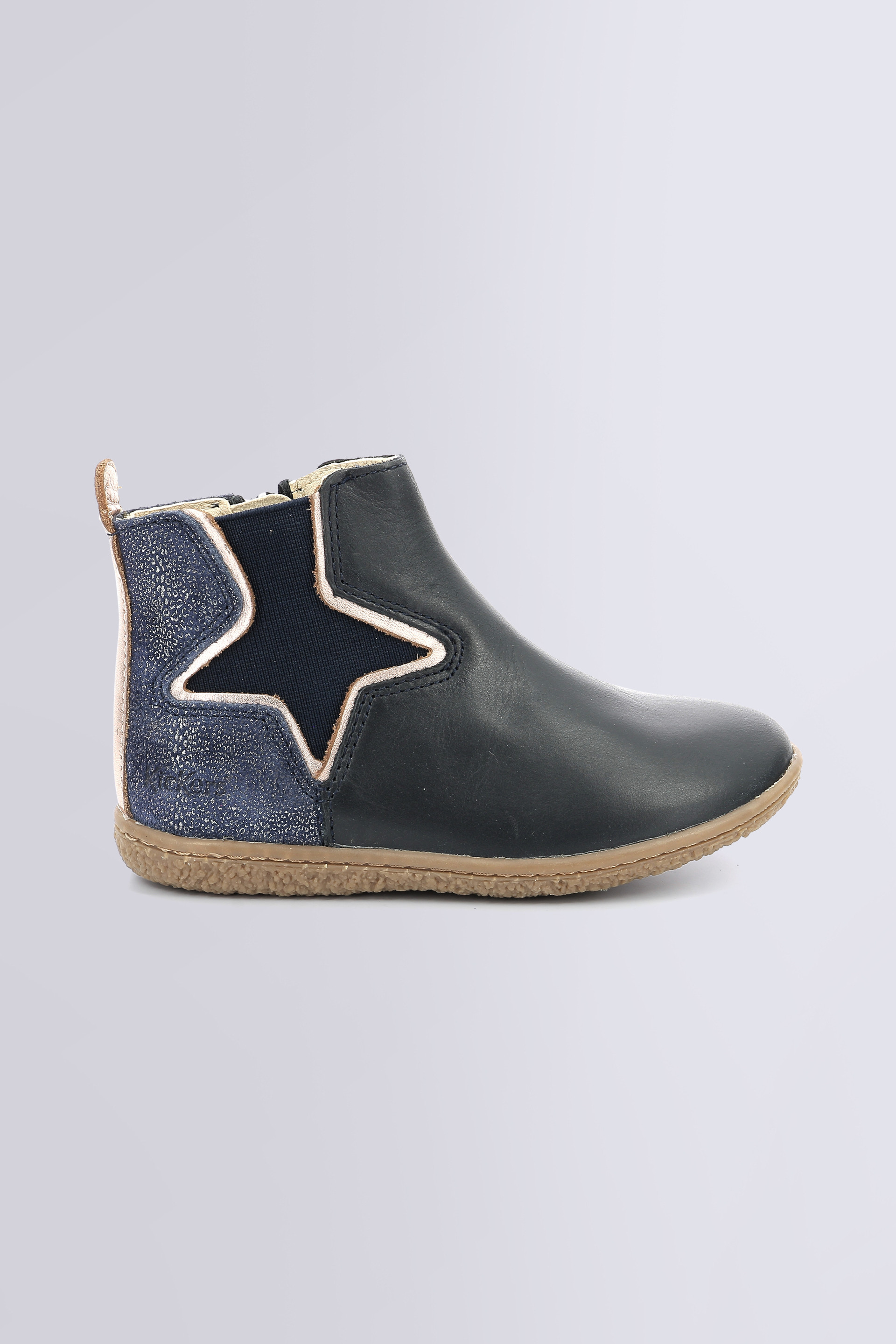 Vermillon | Chelsea Boots blu navy metallizzato per bambina | Kickers © Sito Ufficiale