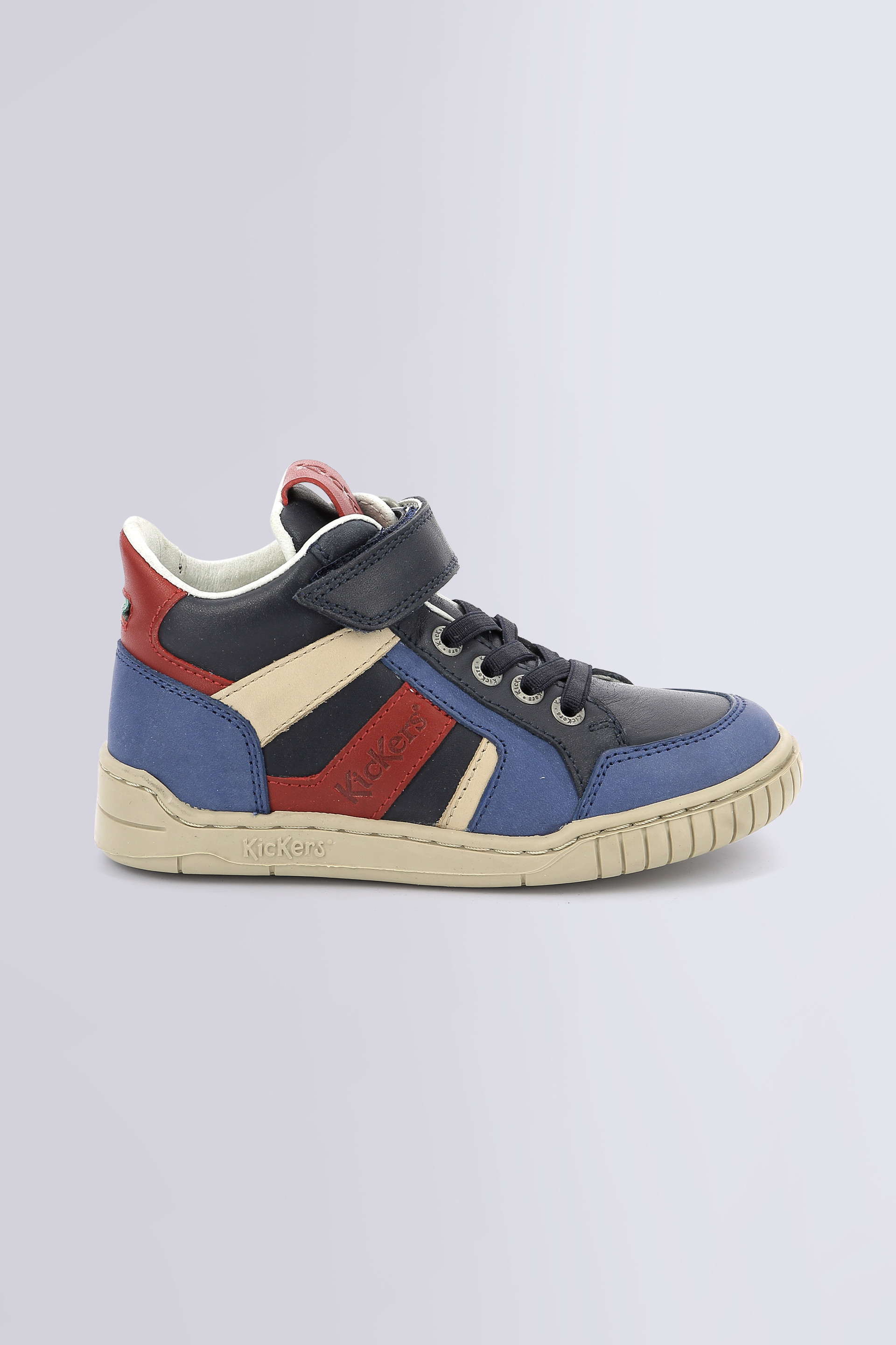Wincky blue, red and navy high sneakers for boy - Kickers © Official website Wincky blue, red and navy high sneakers for boy - Kickers © Official website