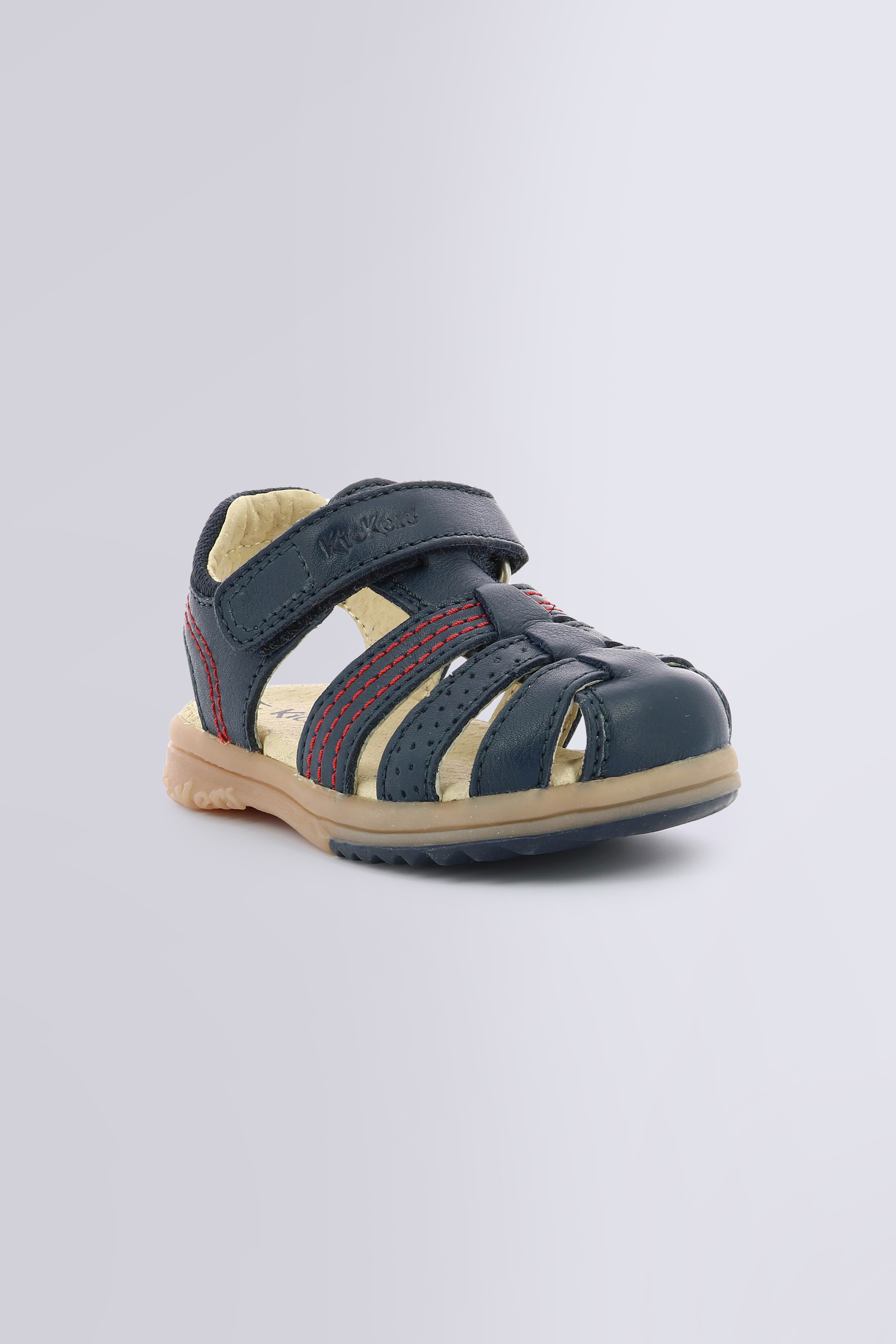 Platinium navy sandals for boy - Kickers © Official website