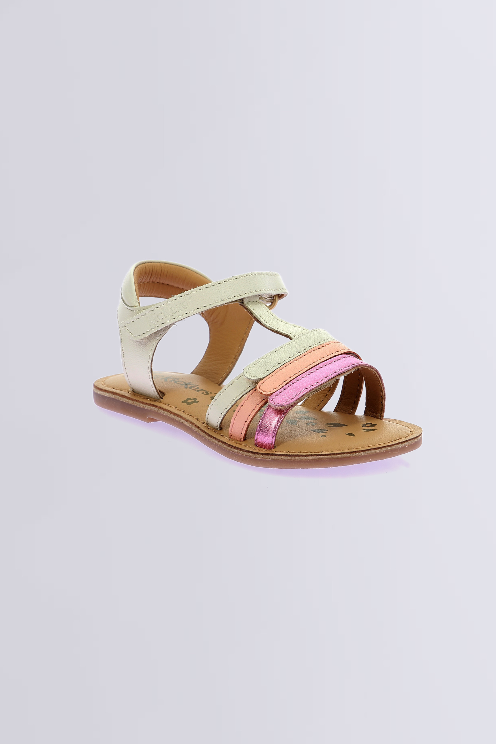 Diamanto - Sandales blanc cassé et rose pour fille - Kickers © Site Officiel