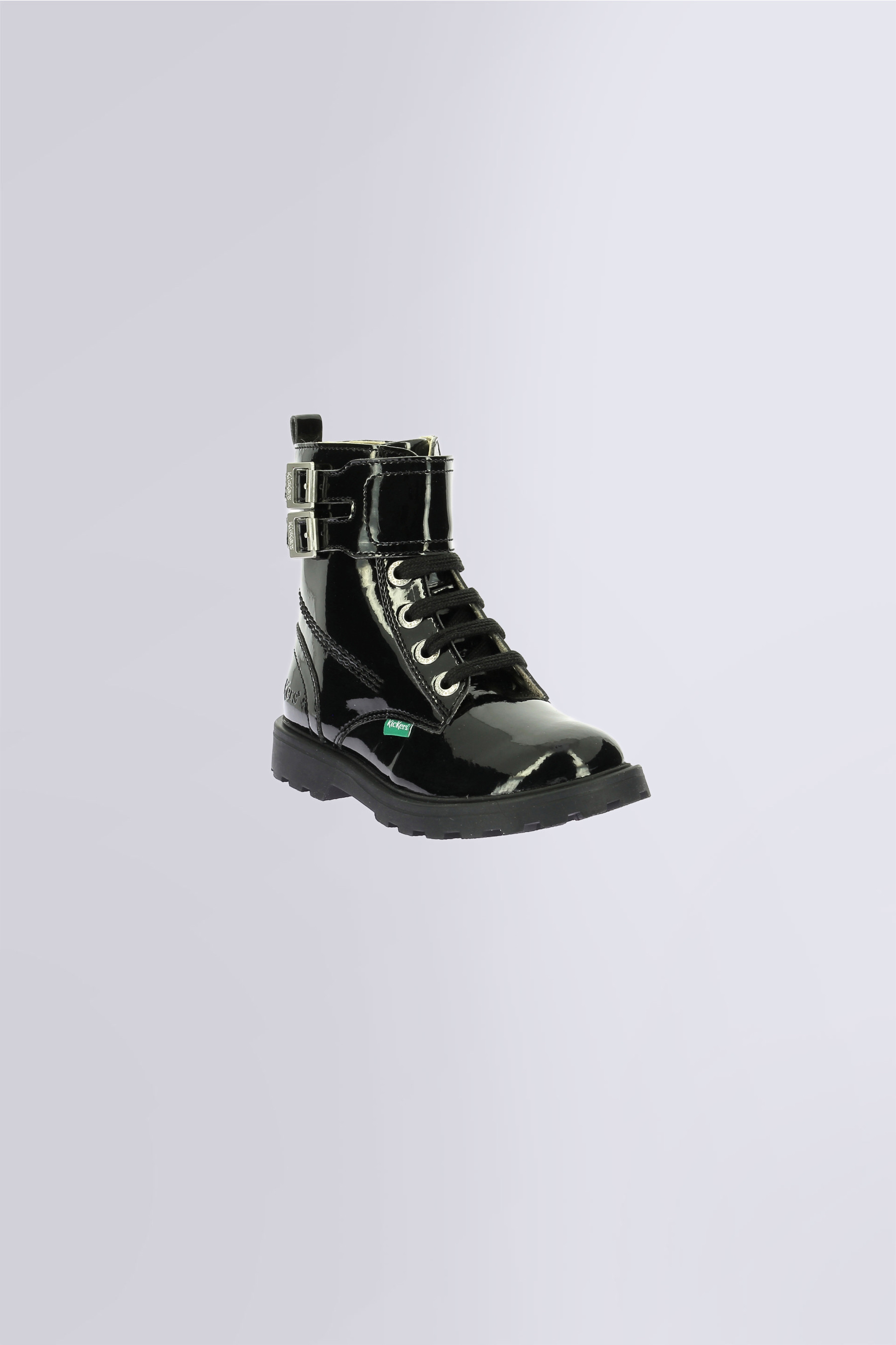 Kick Blush | Bottines noir vernis pour fille | Kickers © Site Officiel