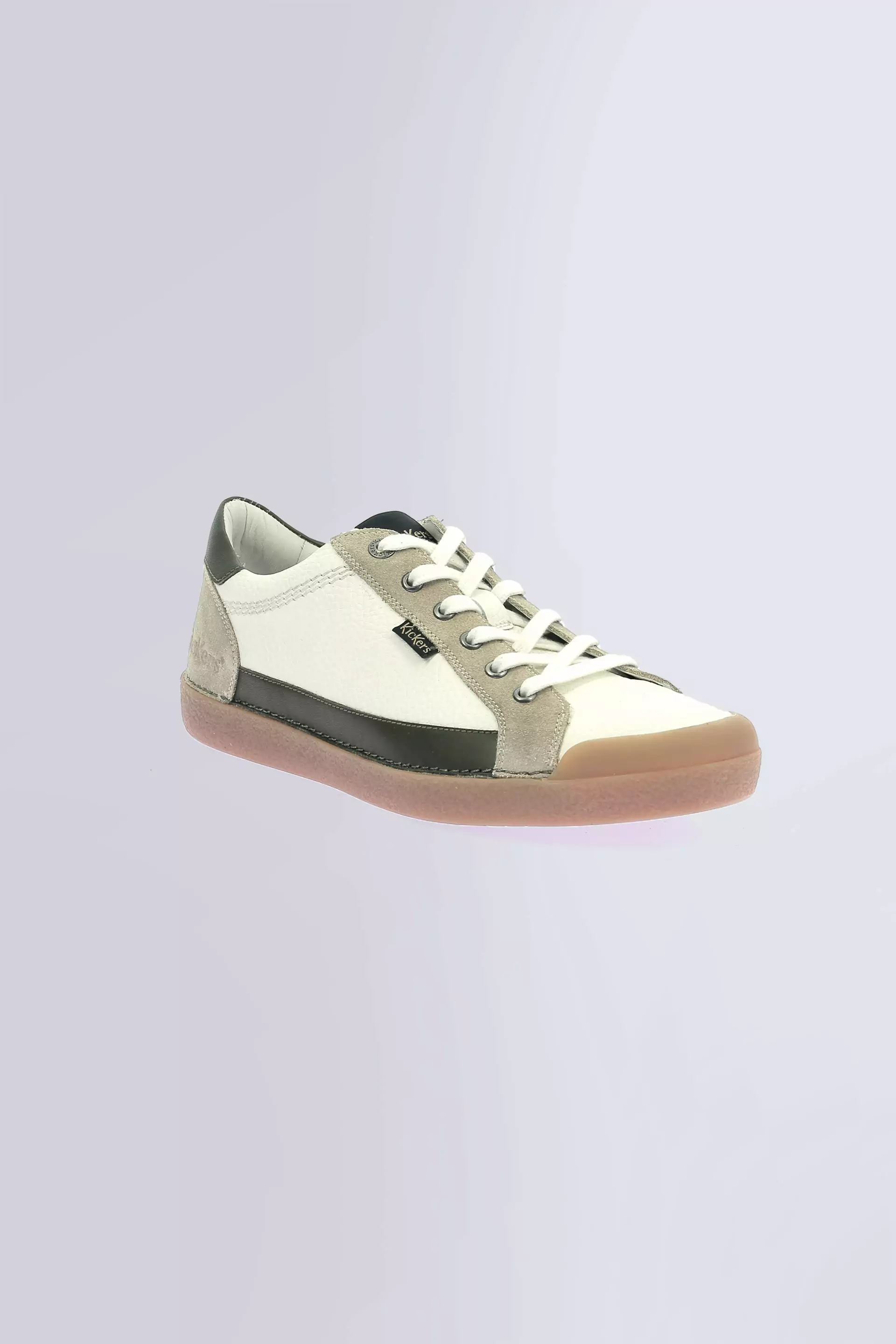 Kick Trainer white, beige and kaki sneakers for man - Kickers © Official website