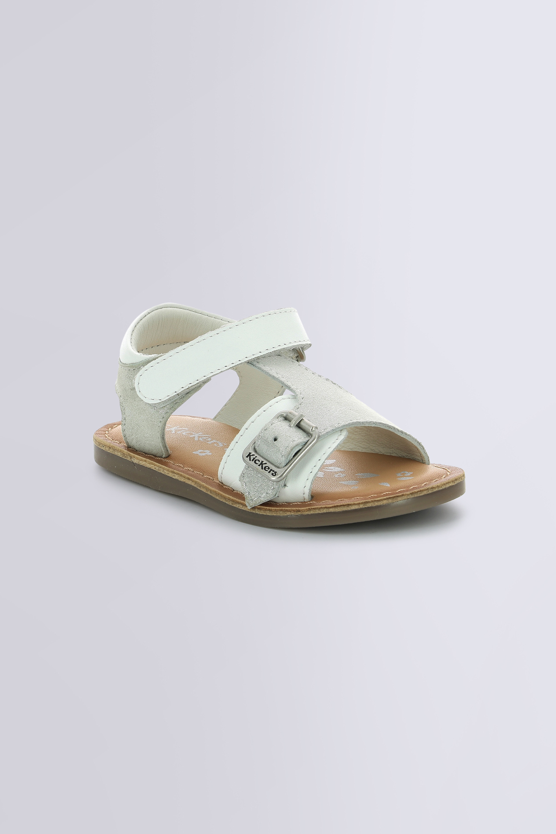 Diazz - sandales blanches et argent métallisé pour fille - Kickers © Site Officiel