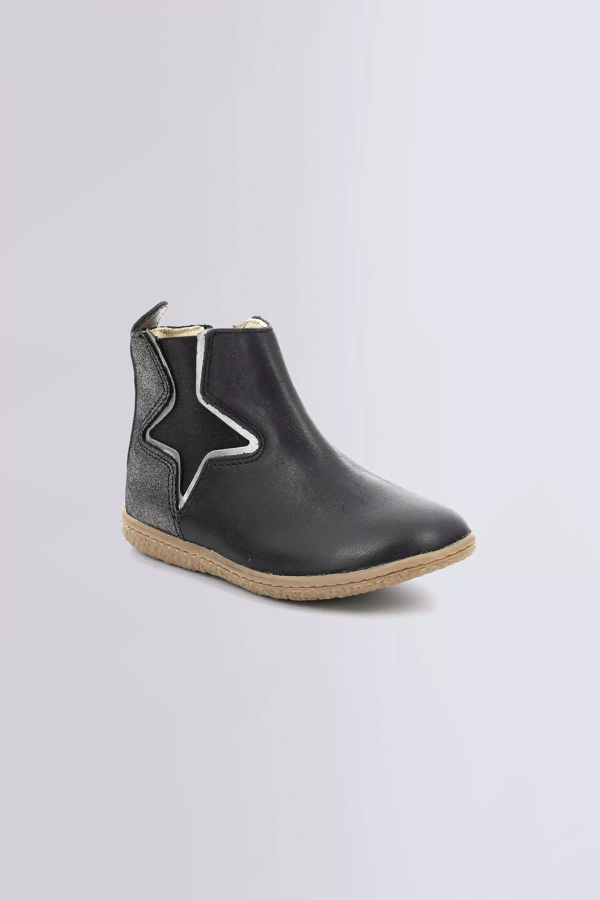 Vermillon | Black & Silver Chelsea Boots for Girls | Kickers © Official Site