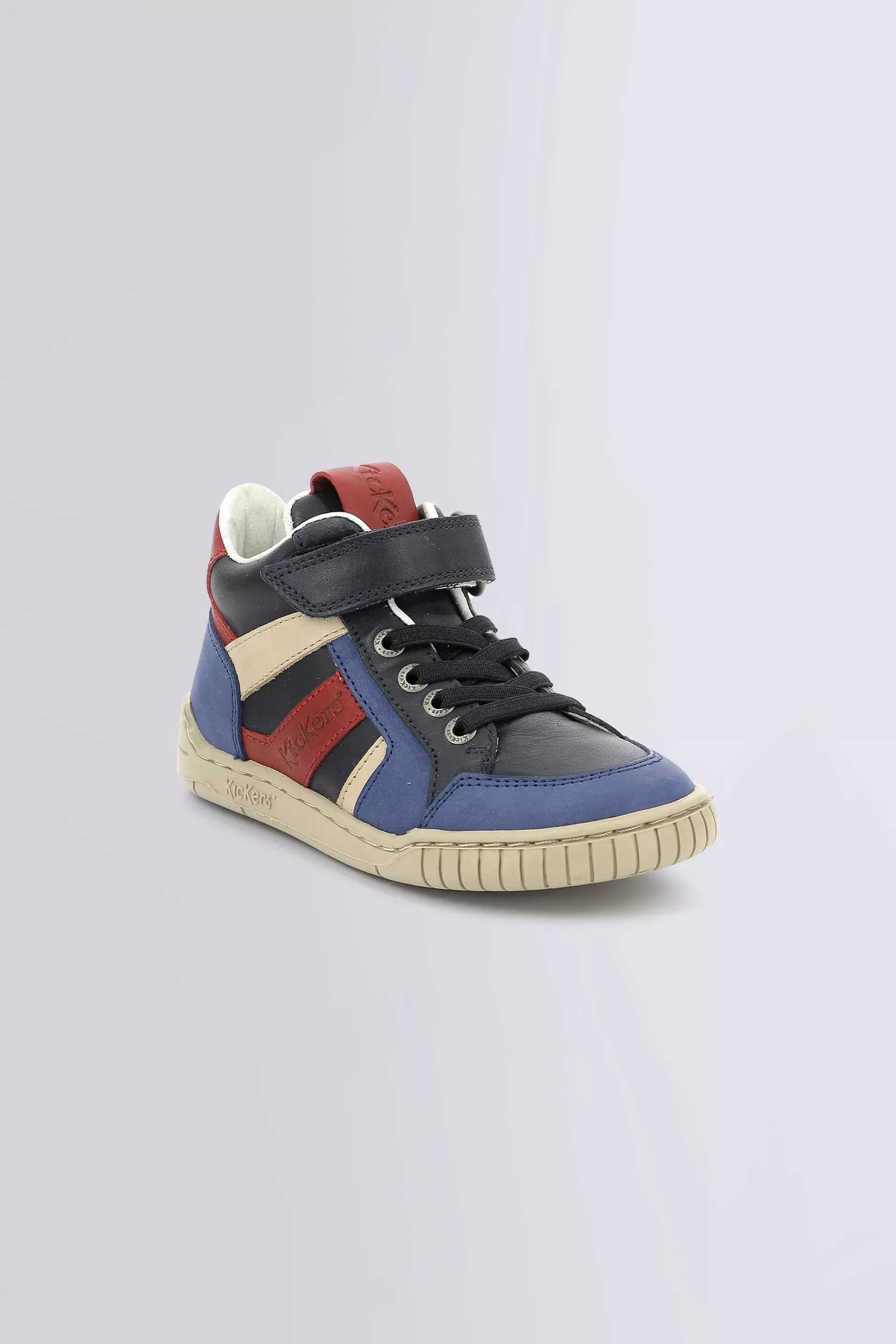 Wincky - Baskets Hautes bleu, rouge et marine pour garçon - Kickers © Site Officiel