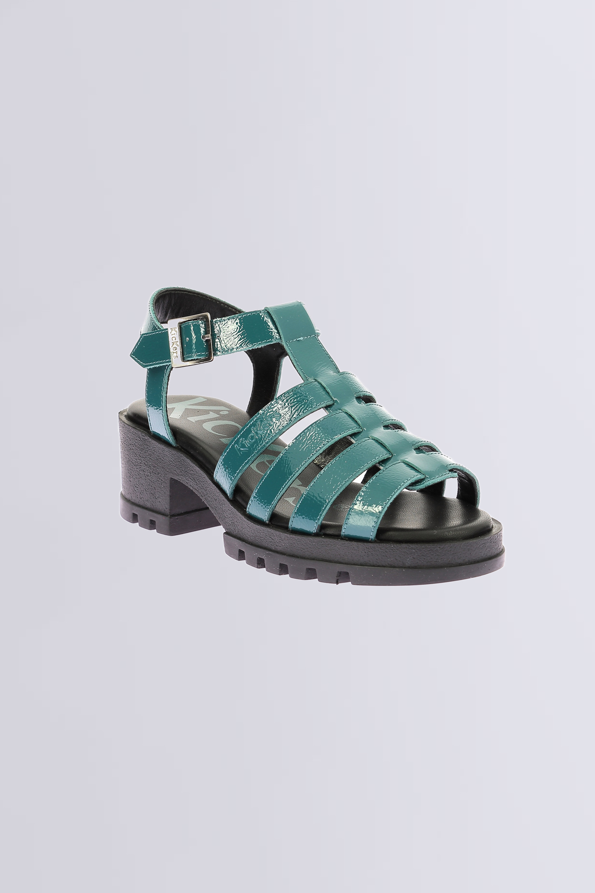 Kick Herika | Sandalias verde charol para mujer | Kickers © Sitio Oficial
