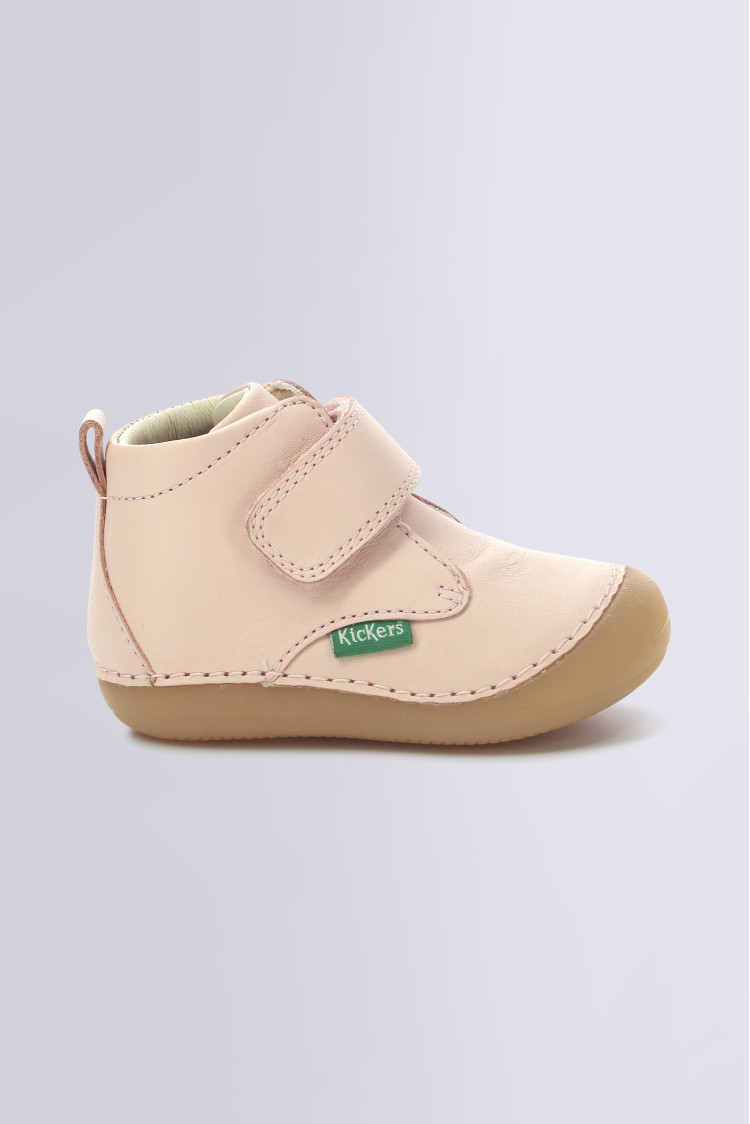 Bottillons cuir bébé fille Sabio KICKERS® 1ers pas - rose métal