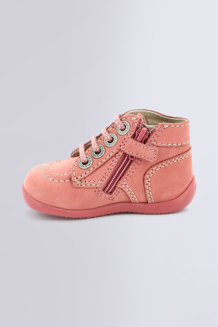 Bonzip rose clair - bottillons fille - Kickers ©