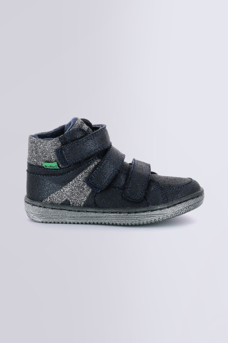 Achat chaussures Kickers Enfant Botte et Bottillon, vente Kickers LOWELL  Champagne - 739355 - Basket montante fille