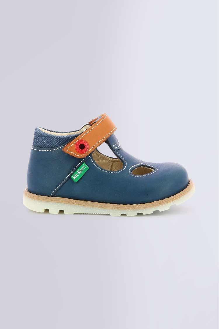 Nonocchi navy and camel T strap shoes for girl Kickers