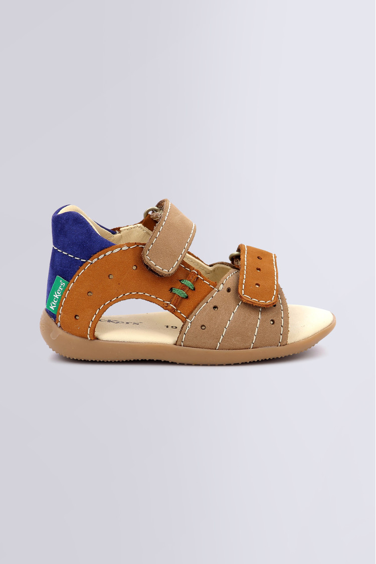 Boping Sandales beige camel et bleu pour gar on Kickers