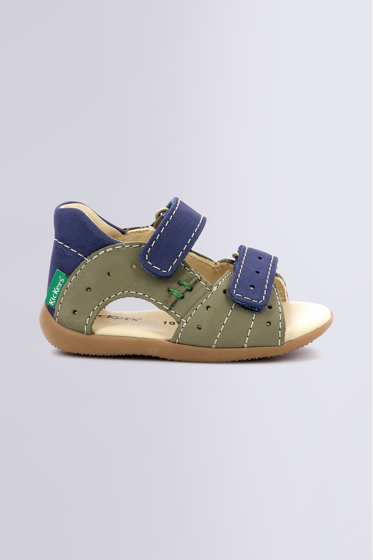 Boping kaki and blue sandals for boy Kickers Official website