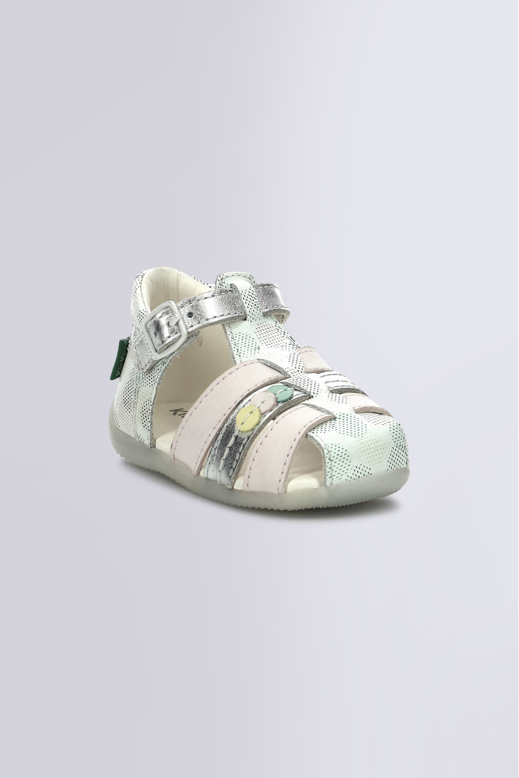 Bigfly white pink with multicolor dots sandals for girl Kickers