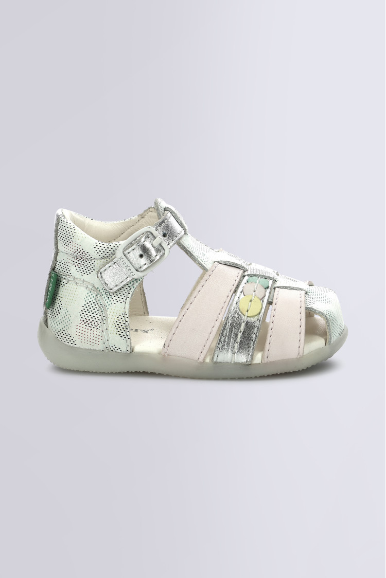 Bigfly white pink with multicolor dots sandals for girl Kickers