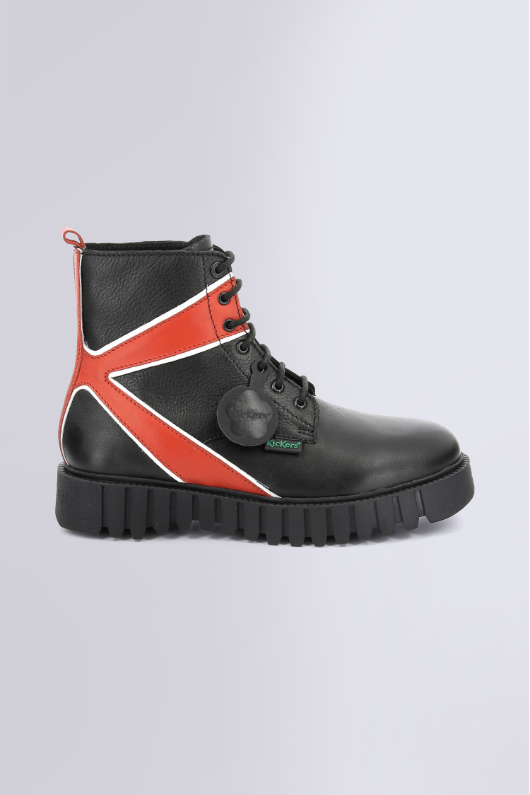 Kick Fabulous - Boots noir et rouge pour homme - Kickers © Site Officiel