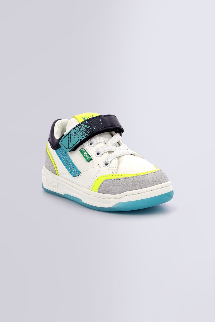 Baskets Kickers KOUIC Blanc / Gris / Vert