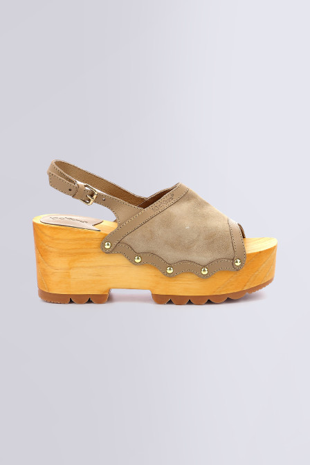 KICK WEDGE WOOD BEIGE CLAIR